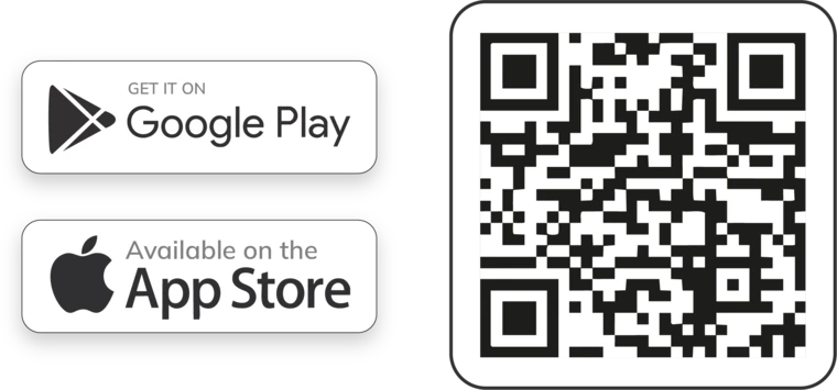 Google Play · App Store · QR